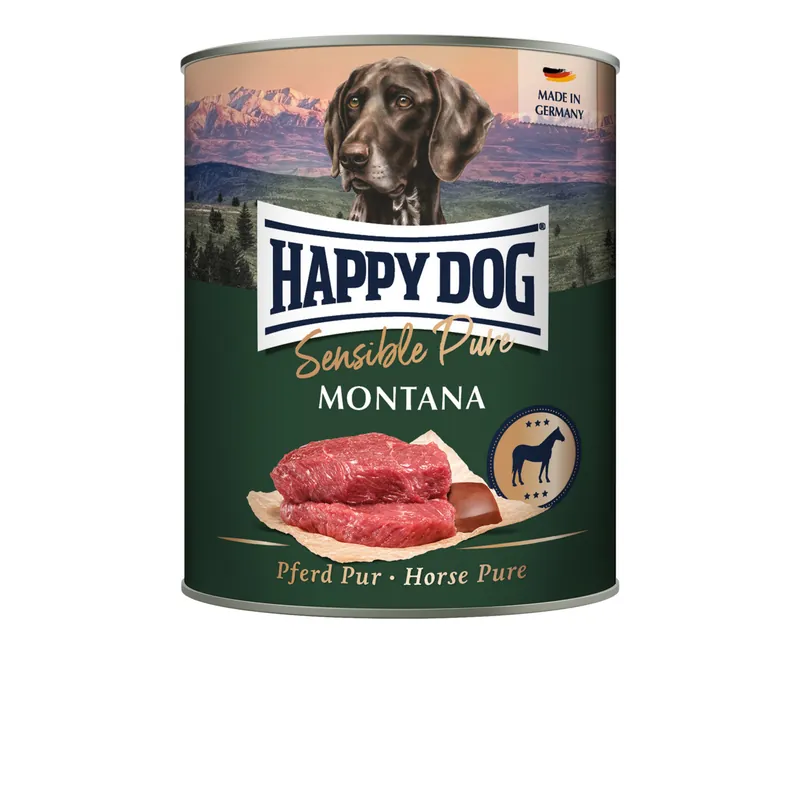 Saisonangebot Sparpaket 6 x 800 g Happy Dog Sensible Pure Montana Pferd Pur Hunde Nassfutter